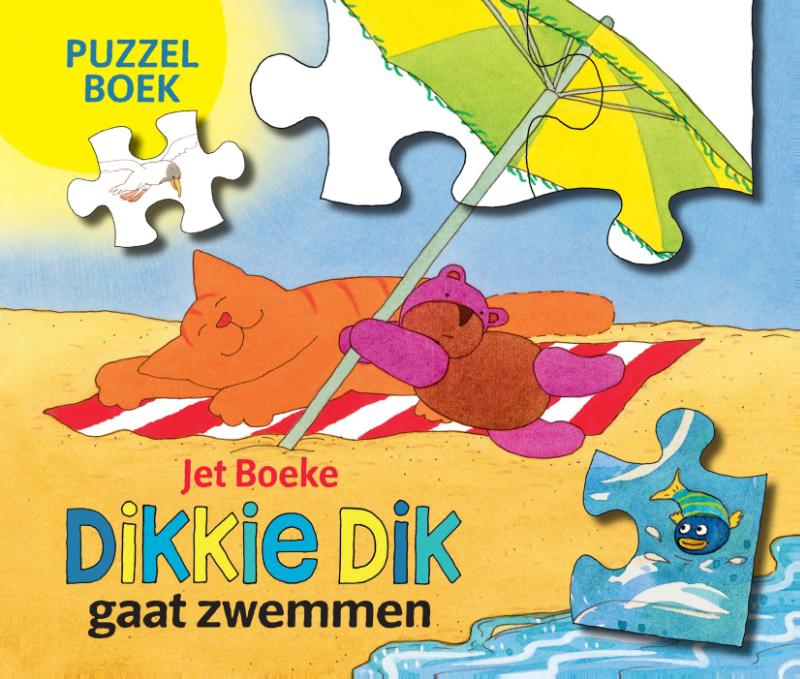Omslag van Dikkie Dik gaat zwemmen puzzelboek