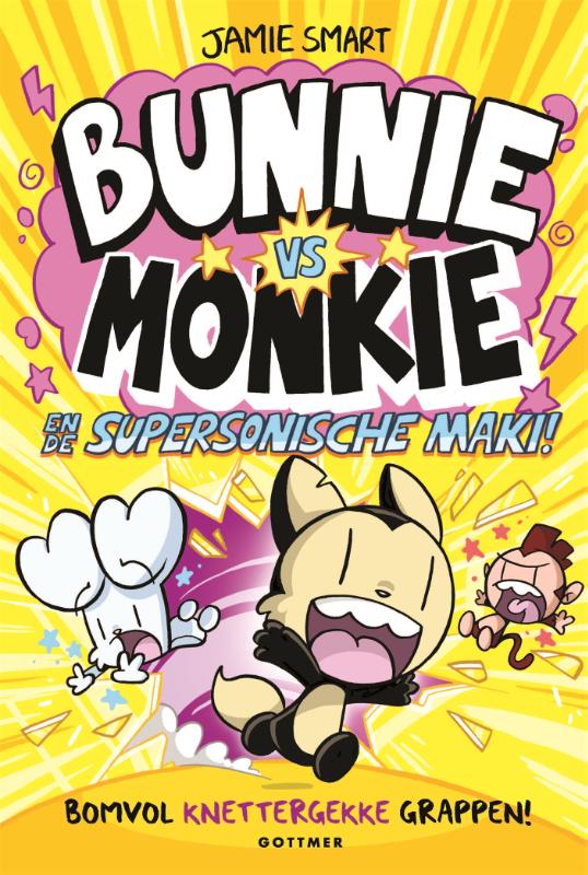 Omslag van Bunnie vs Monkie en de supersonische maki!