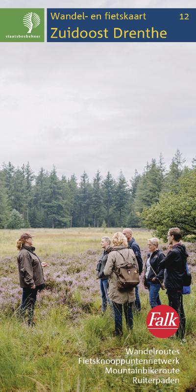 Omslag van Falk Staatsbosbeheer wandelkaart 12 Zuidoost-Drenthe