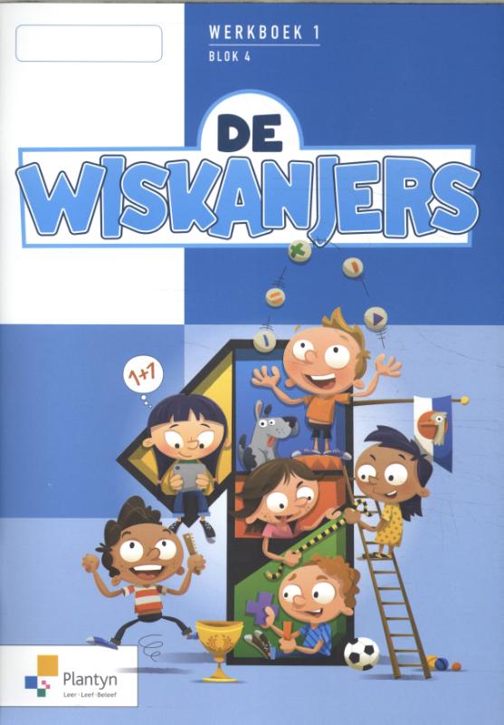 Omslag van De Wiskanjers 1 Werkboek Blok 4 - Editie 2018