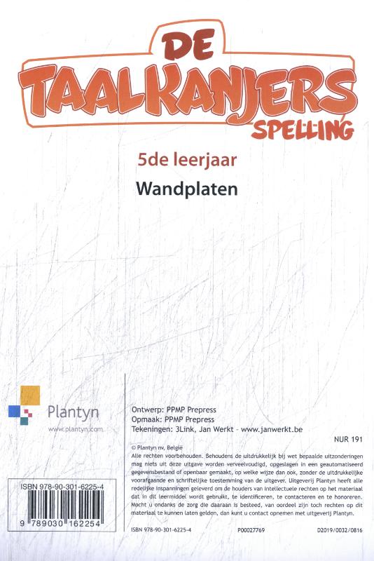 Omslag van De Taalkanjers Spelling 5 Wandplaten