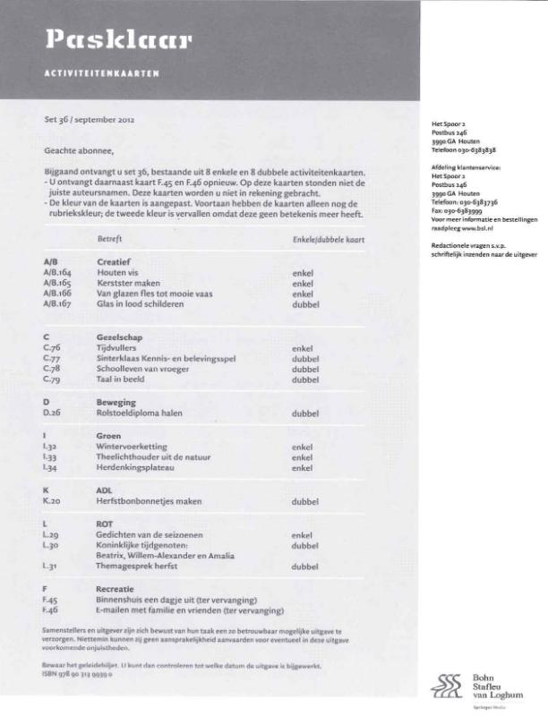 Omslag van Activiteitenkaarten