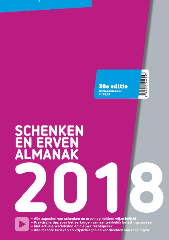 Omslag van Nextens Schenken en Erven Almanak 2018