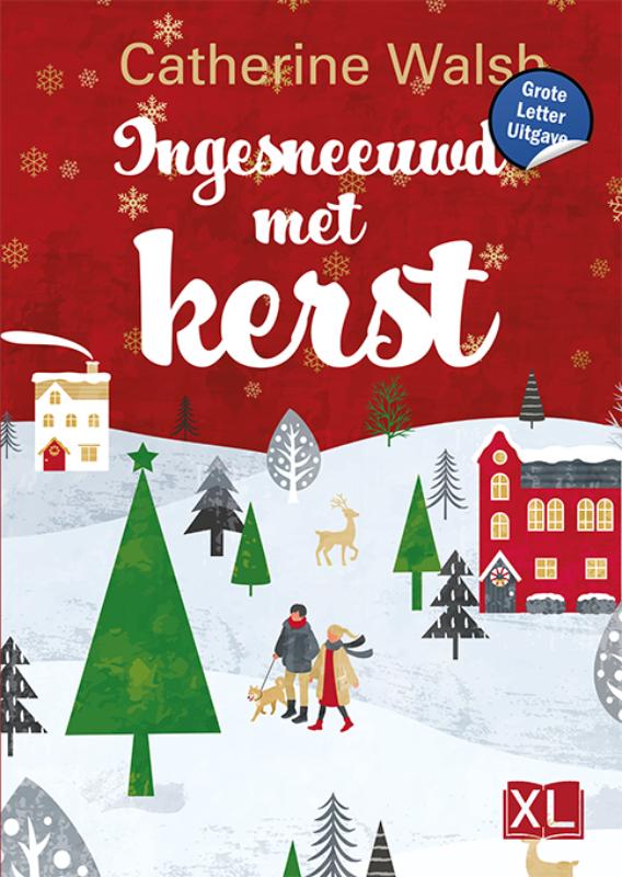 Omslag van Ingesneeuwd met kerst - Grote Letter Uitgave
