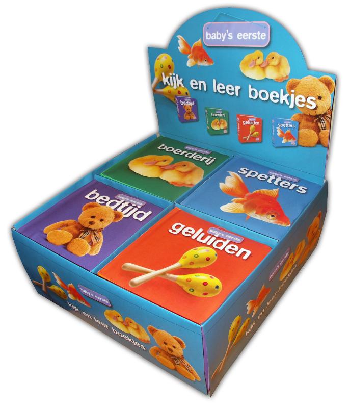 Omslag van Baby's eerste kijk en leer boekjes display 4 titels x 4 stuks per titel