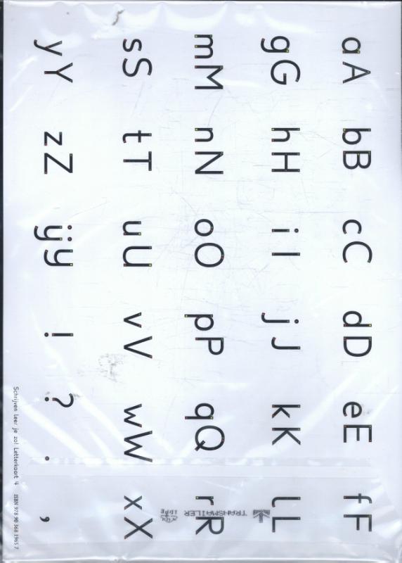 Omslag van Schrijven leer je zo! Letterkaart 4 - set van 5 ex