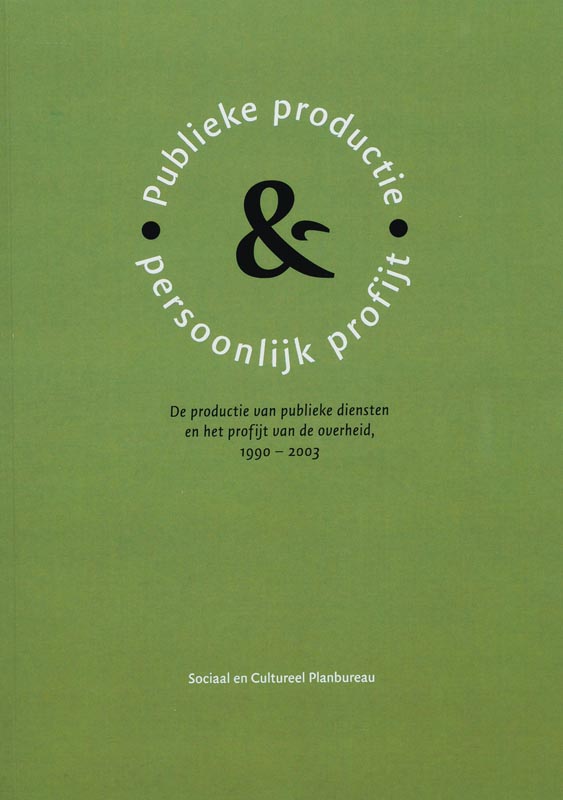 Omslag van Publieke productie en persoonlijk profijt