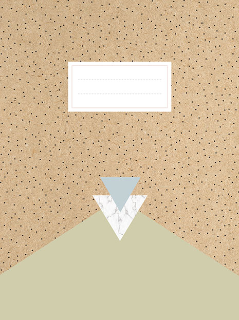 Omslag van Kraft schrift (ruiten) / Kraft cahier (quadrillé)
