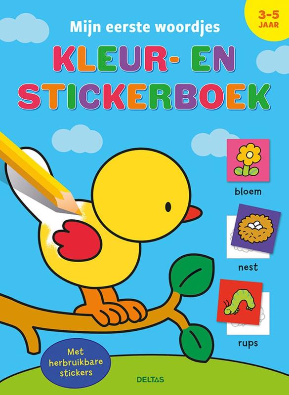 Omslag van Mijn eerste woordjes kleur- en stickerboek (3-5 j.)