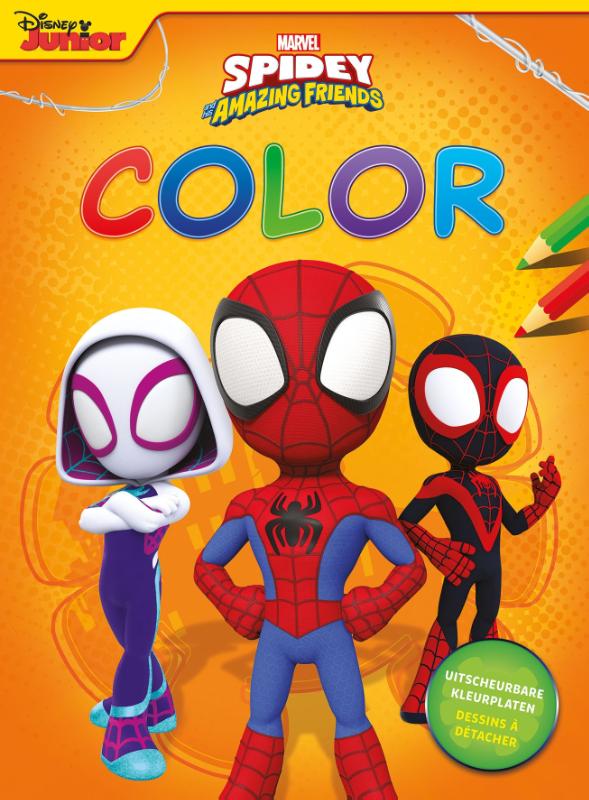 Omslag van Marvel Spidey and his amazing friends Color kleurblok