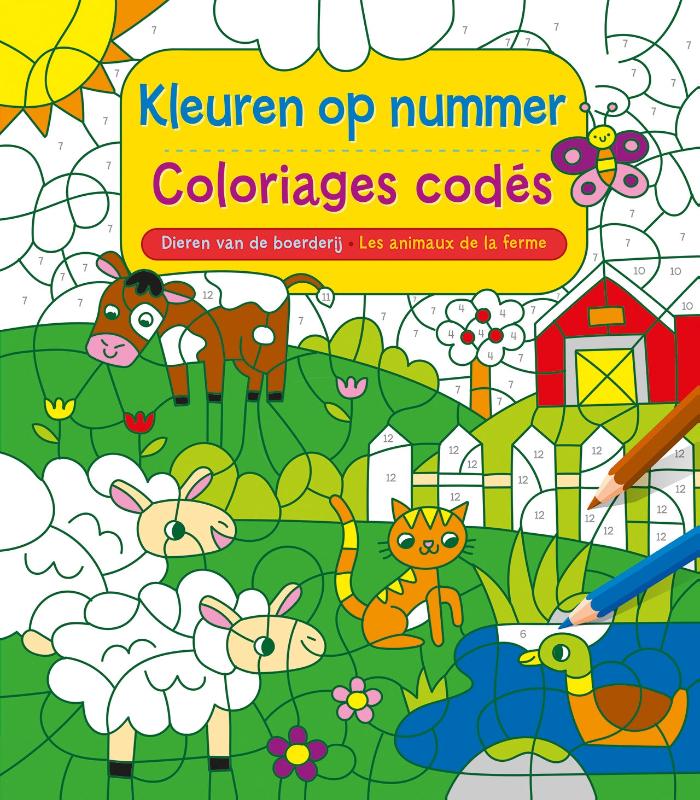 Omslag van Kleuren op nummer / Les animaux de la ferme - Coloriages codés