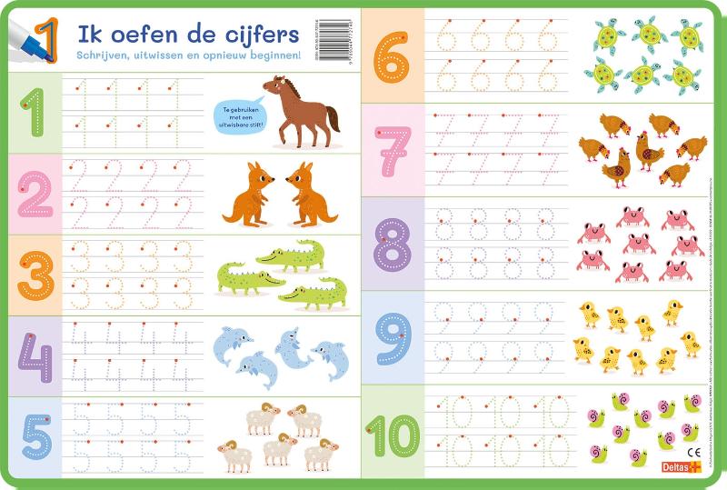 Omslag van Educatieve onderleggers - Ik oefen de cijfers van 1 tot 10
