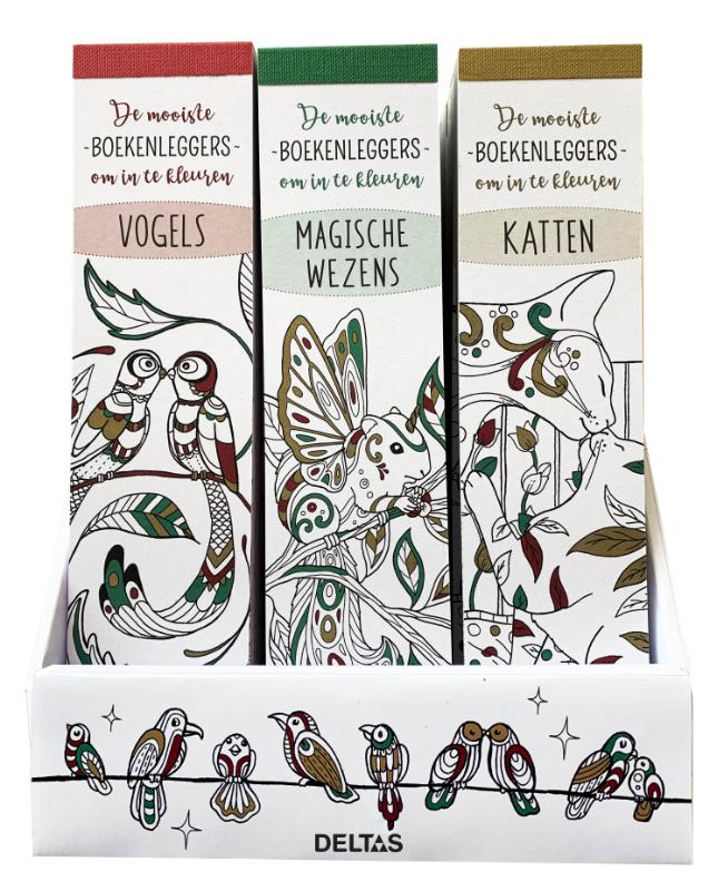 Omslag van De mooiste kleurboekenleggers om in te kleuren Display 3x5 ex.