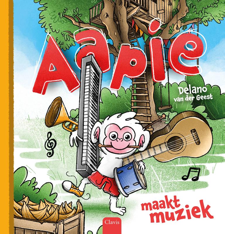 Omslag van Aapie maakt muziek