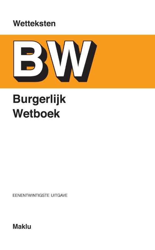 Omslag van Burgerlijk Wetboek