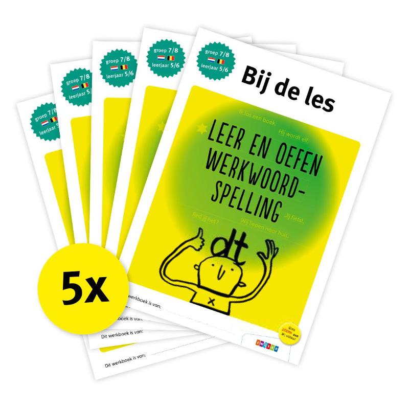 Omslag van Pakket Bij de les Leer en oefen werkwoordspelling (5ex)