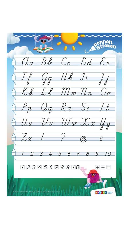 Omslag van letterkaart verbonden schrift (set 10 ex)