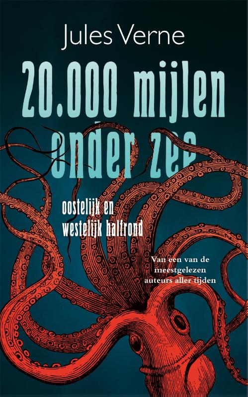 Omslag van 20.000 mijlen onder zee - oostelijk en westelijk halfrond