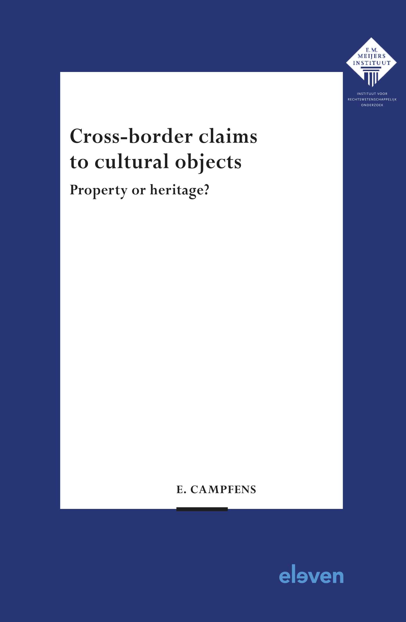 Omslag van Cross-border claims to cultural objects