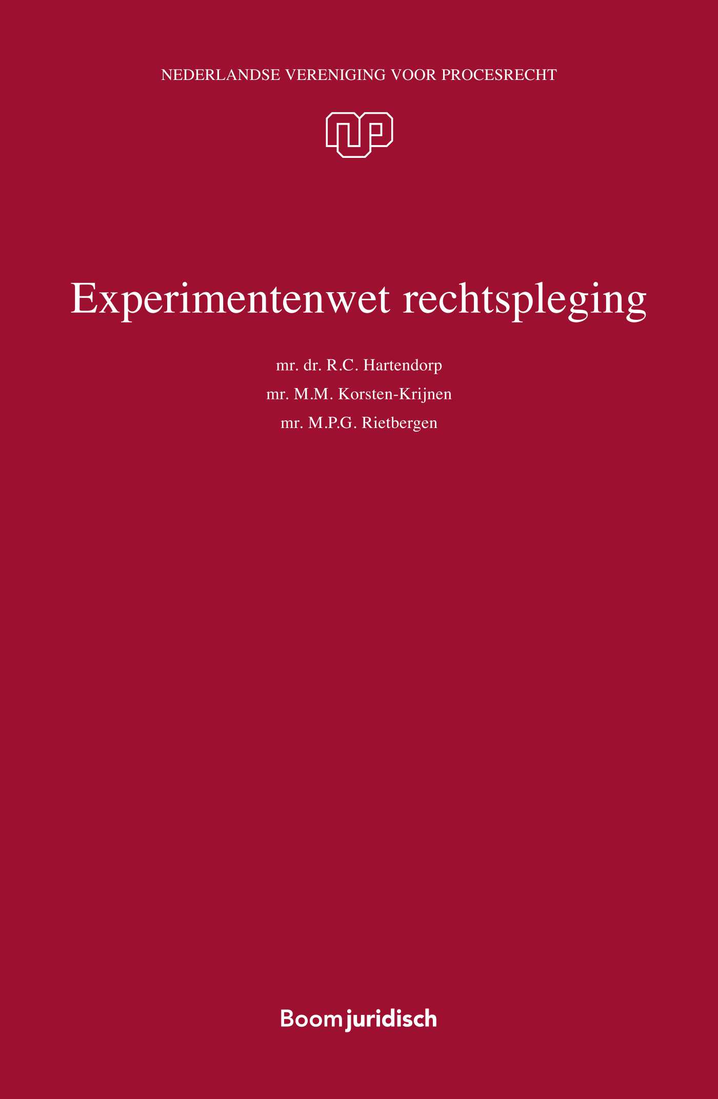 Omslag van Experimentenwet rechtspleging