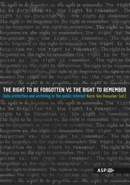 Omslag van The right to be forgotten vs the right to remember