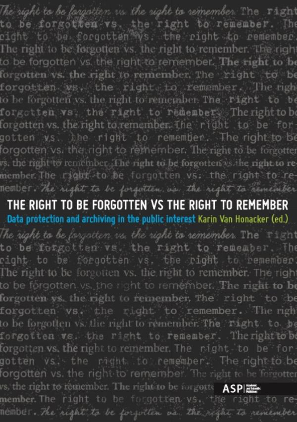 Omslag van The right to be forgotten vs the right to remember