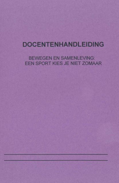 Omslag van BEWEGEN EN SAMENLEVING DOCENTENHANDLEIDING