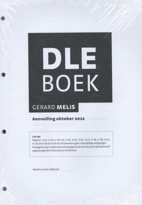 Omslag van DLE Boek Aanvulling okt. 2012