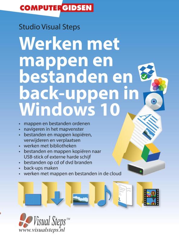 Omslag van Werken met mappen en bestanden en back-uppen in Windows 10