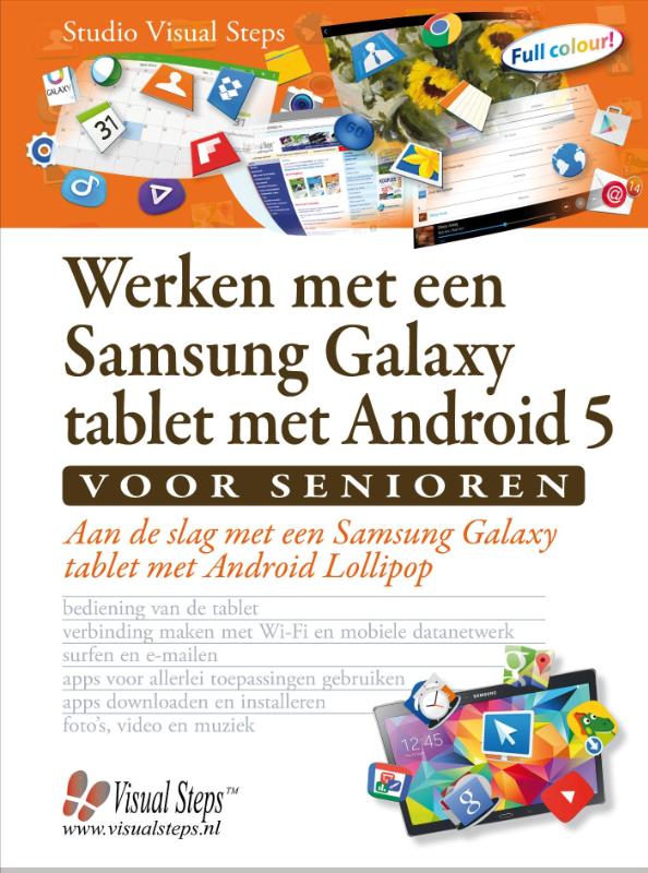 Omslag van Werken met een Samsung Galaxy tablet met Android 5 voor senioren