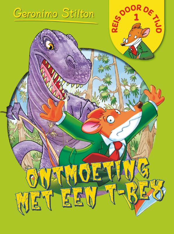 Omslag van Reis door de tijd - ontmoeting met een t-rex inclusief box