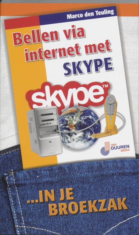 Omslag van bellen via internet met Skype in je broekzak