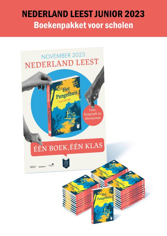 Omslag van Boekenpakket voor scholen Nederland Leest Junior 2023