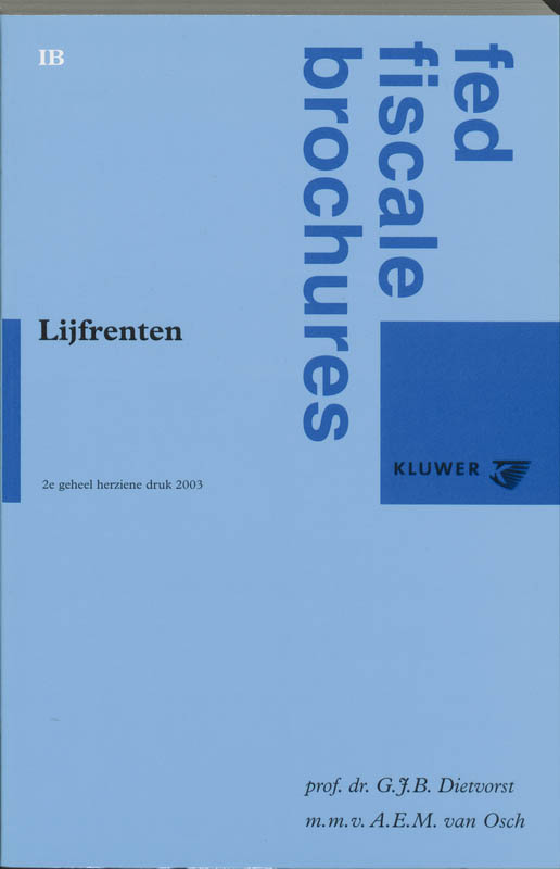 Omslag van Lijfrenten