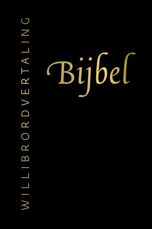Omslag van Bijbel (Willibrordvertaling) in leer met goudsnee, rits en koker (zwart)