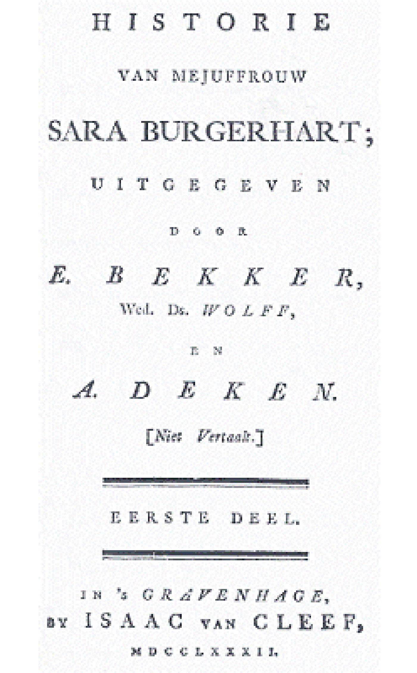 Omslag van Historie van mejuffrouw Sara Burgerhart