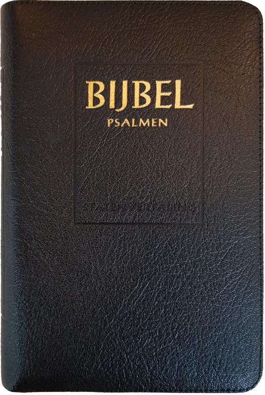 Omslag van Bijbel (SV) met psalmen (ritmisch) - met goudsnee, rits en duimgrepen
