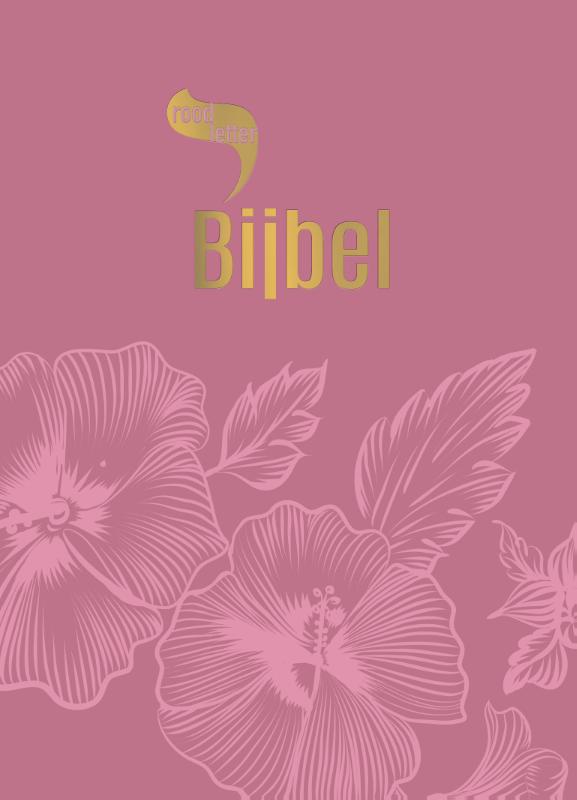 Omslag van Roodletterbijbel - design bloemen