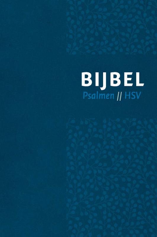 Omslag van Bijbel (HSV) met Psalmen - vivella blauw zilversnee