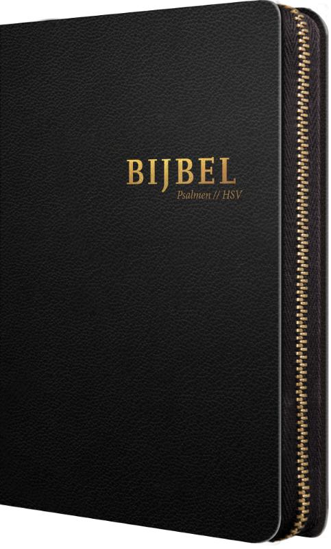 Omslag van Bijbel (HSV) met psalmen - 14 x 21 luxe leer met rits en index