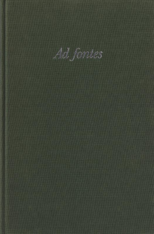 Omslag van Ad fontes