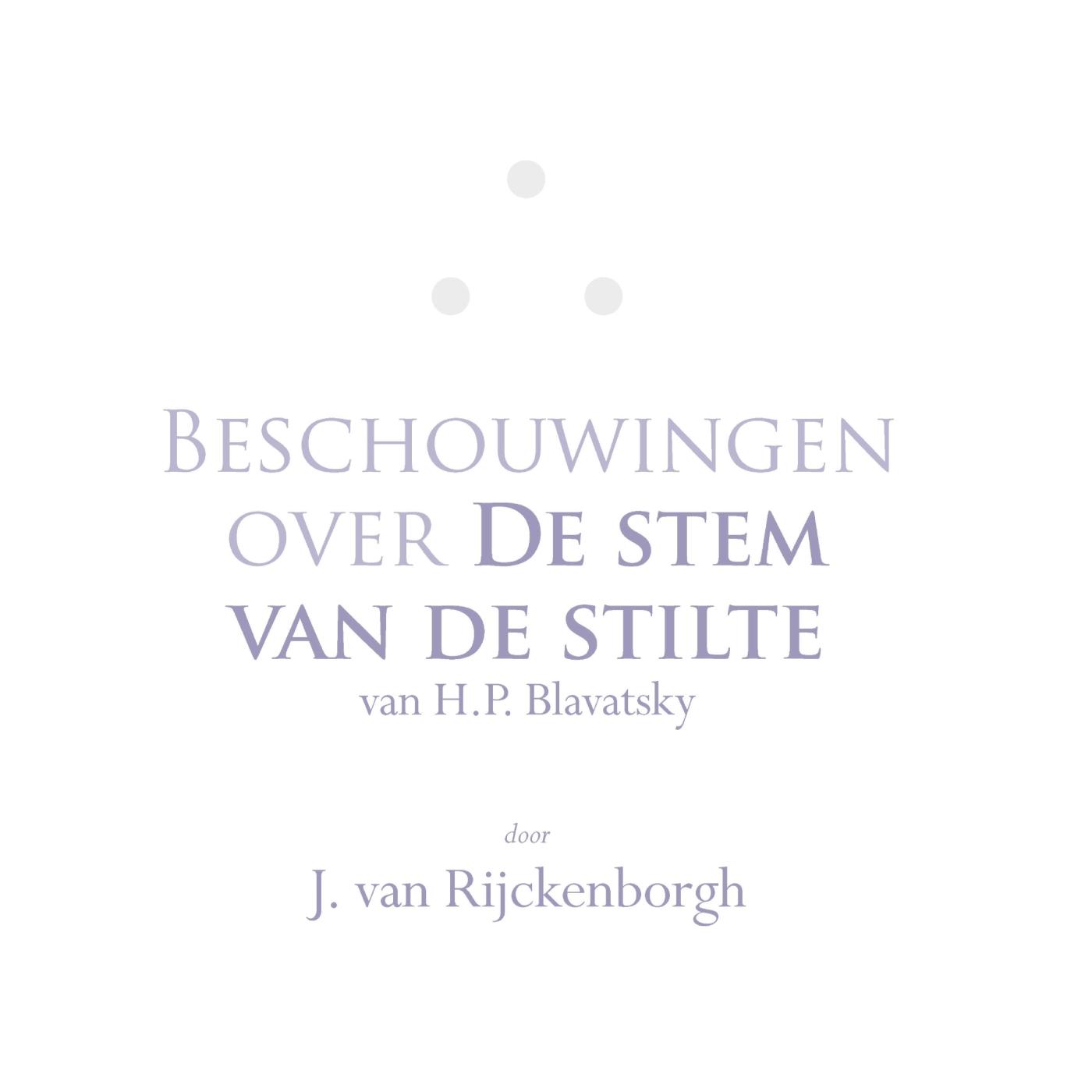 Omslag van Beschouwingen over De stem van de stilte van H.P. Blavatsky