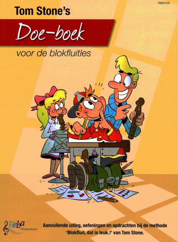 Omslag van Tom Stone s doe-boek voor de blokfluitles