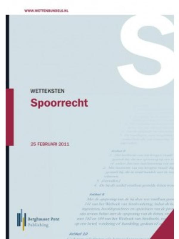 Omslag van Wetteksten Spoorrecht