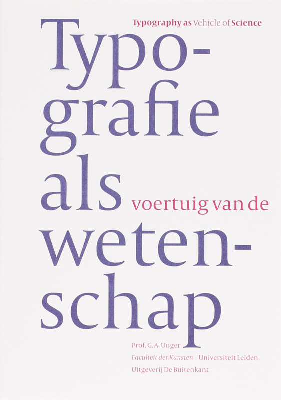 Omslag van Typografie als (voertuig van de) wetenschap