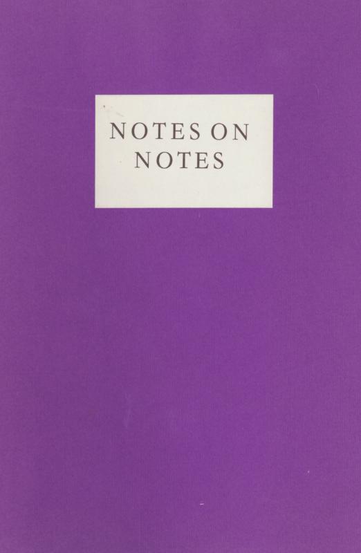 Omslag van Notes on Notes