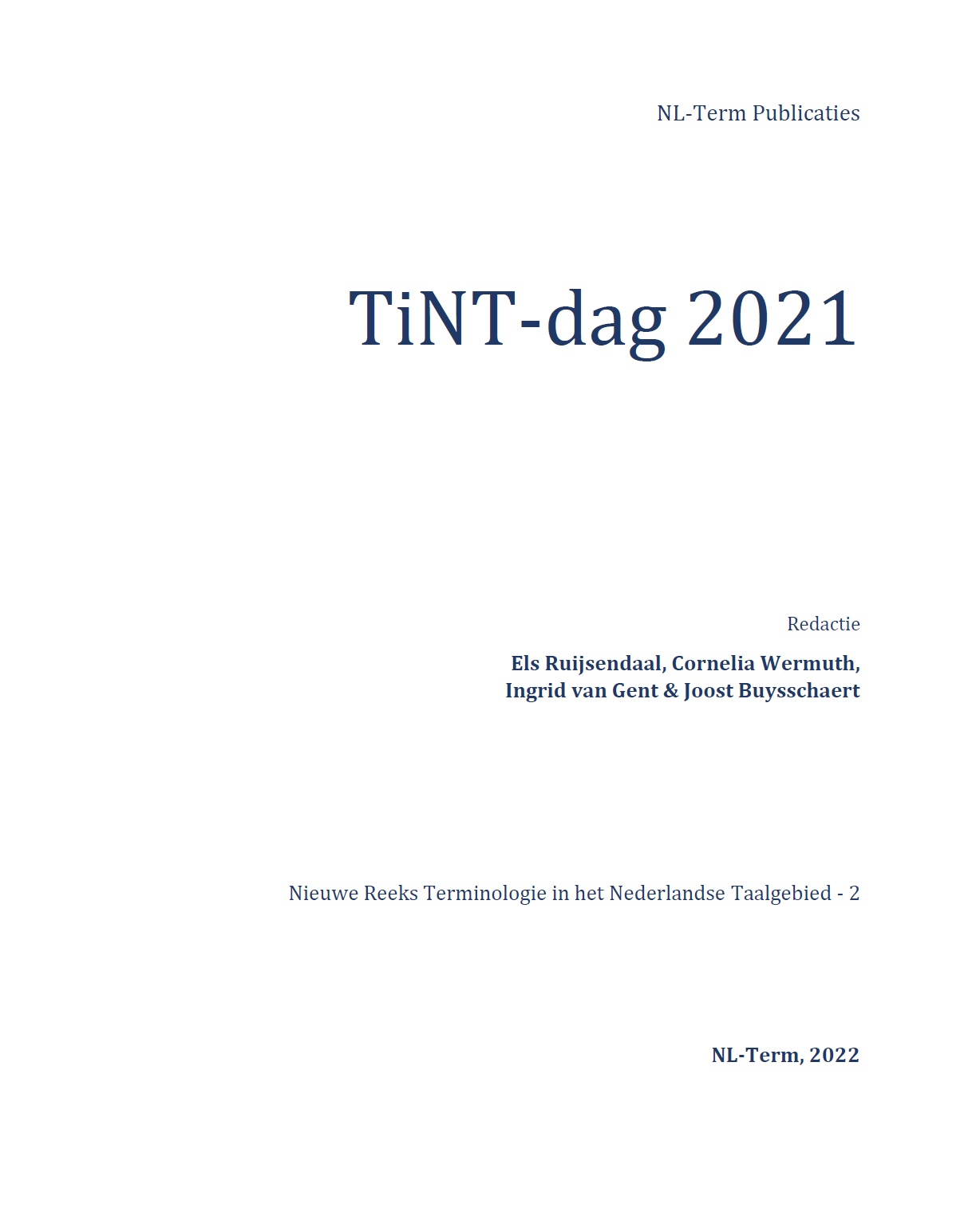 Omslag van TiNT-dag 2021