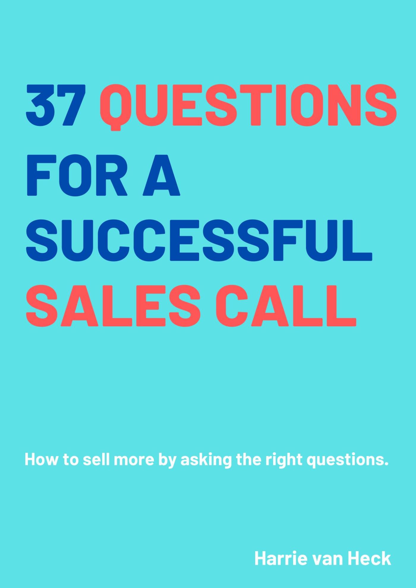 Omslag van 37 Questions for a successful sales call