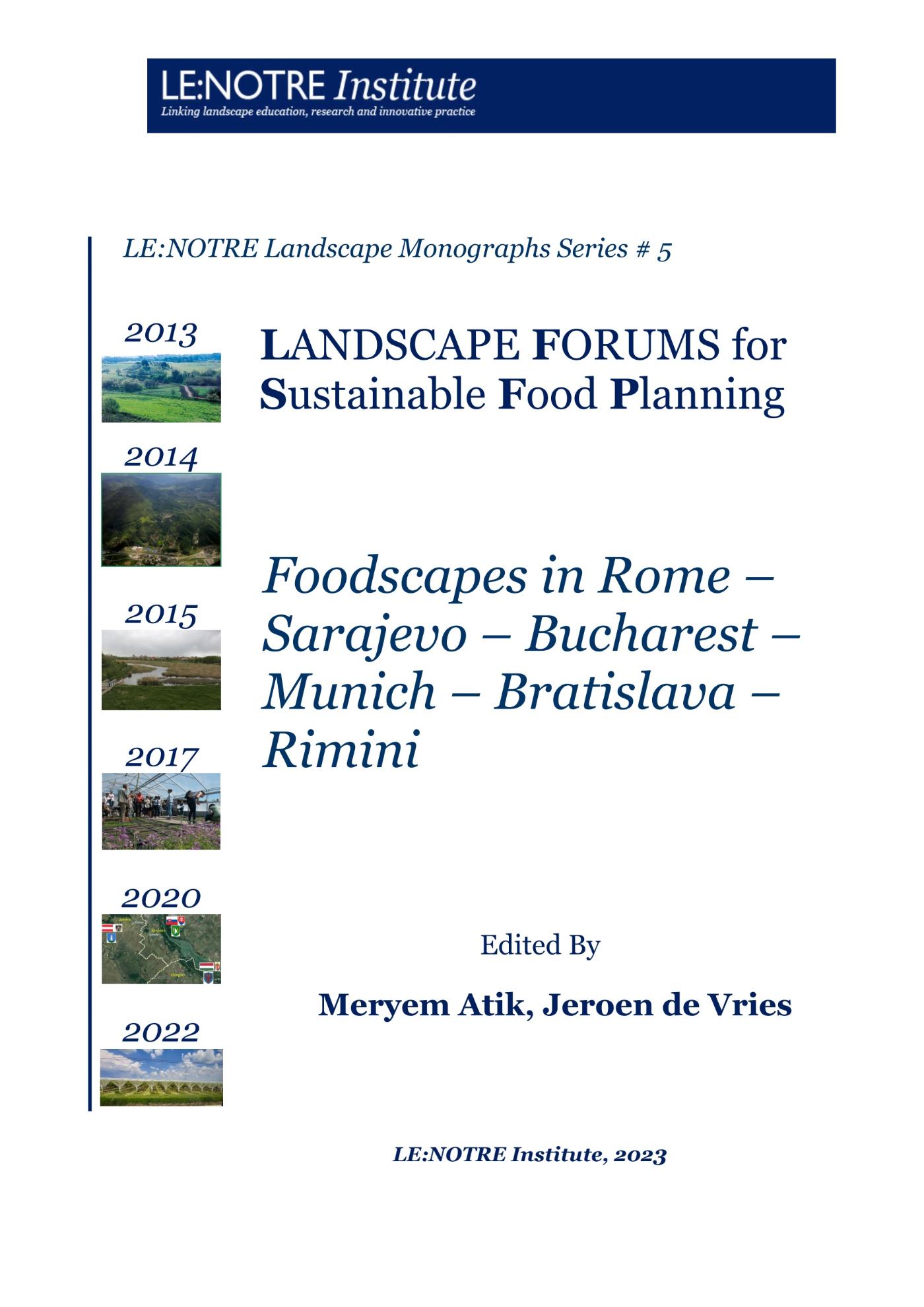 Omslag van LANDSCAPE FORUMS for Sustainable Food Planning