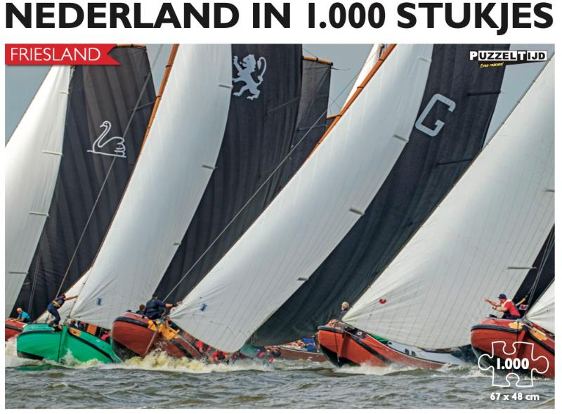 Omslag van Nederland in 1.000 stukjes - Skûtsjesilen - Puzzeltijd